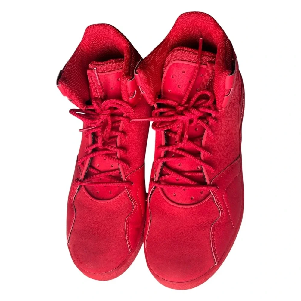 Adidas Men's 8 Red Leather High Top Basketball Sneakers